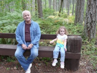 CareBear and Pas on a bench.