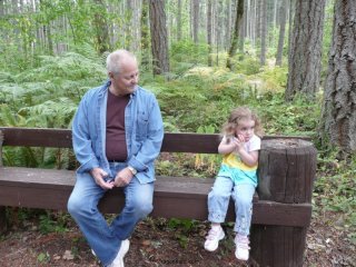 CareBear and Pas on a bench.