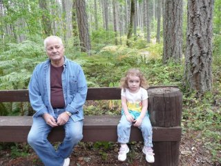 CareBear and Pas on a bench.