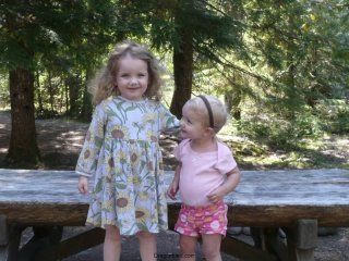 Kids on a bench.