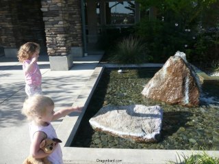 Fountain gazing.