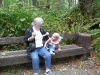 LiliBee and Grams on a bench.