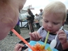 Sharing a shaved ice.