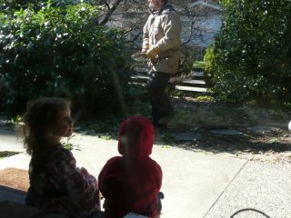 Watching Papa work.