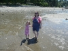 Mama and CareBear wading.