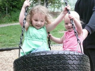 Tire swing kids.
