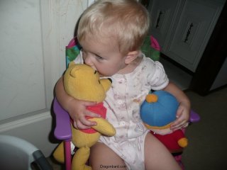 A kiss for Pooh Bear.