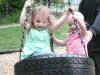 Tire swing kids.