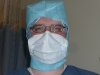 Chris in surgical gear.