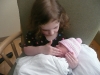 Checking out the new baby.