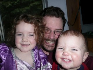 Chris and the little princesses.