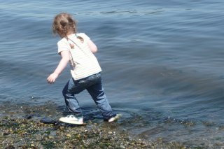 CareBear wading.
