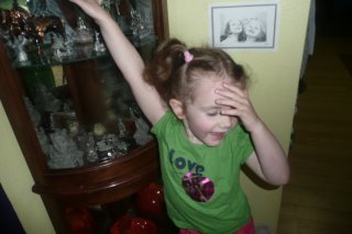 Pink and green for \"favorite colors day\" at school.