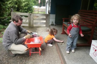 Helping Papa.