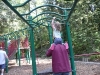 A little help on the monkey bars.