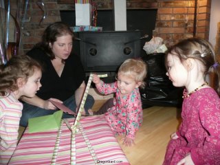 Serious present opening.