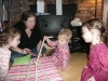 Serious present opening.