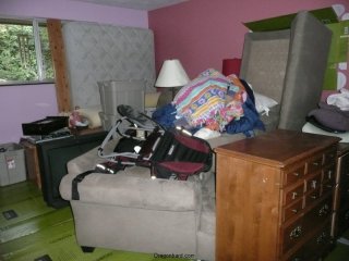 The living room moves into the bedroom.