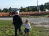Grams and CareBear head toward the pumpkin field.