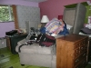 The living room moves into the bedroom.