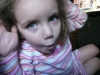 Making silly faces.