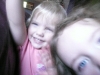 Making silly faces.