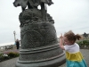 CareBear checks out the Lewis and Clark statue.