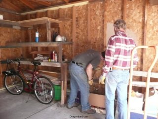 Chris and Grandpa working.