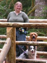 Amy and the puppies at Marten Falls